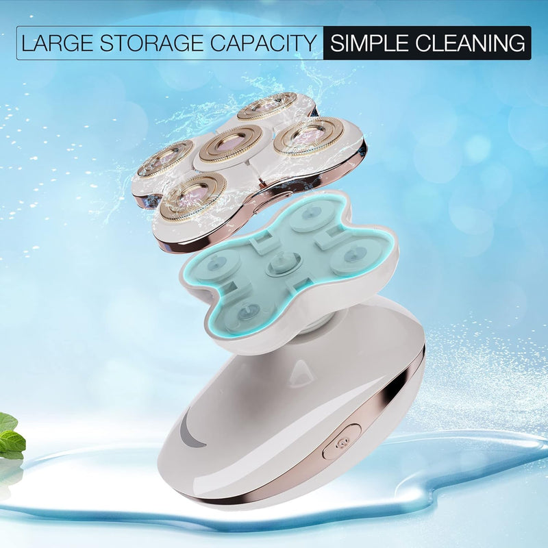 [Australia] - Electric Razors for Womens, 2-in-1 Best Shaver for Women, Rechargeable Trimmer with Detachable Head for Women's Legs, Bikini, Face, Lips Hairs, Cordless Wet Dry Facial Hair Removal for Women 