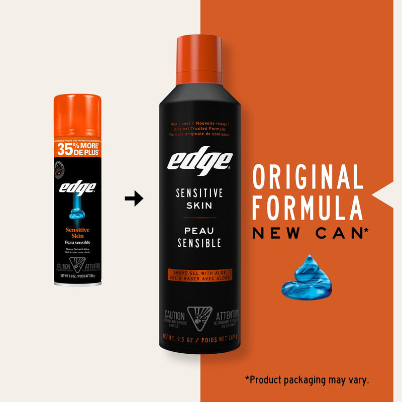 [Australia] - Edge Shaving Gel for Men, 9.5oz, 2 Pack Mens Shave Gel with Aloe, Mens Shaving Cream Sensitive Skin Shave Gel - Moisturizes, Protects, and Soothes 