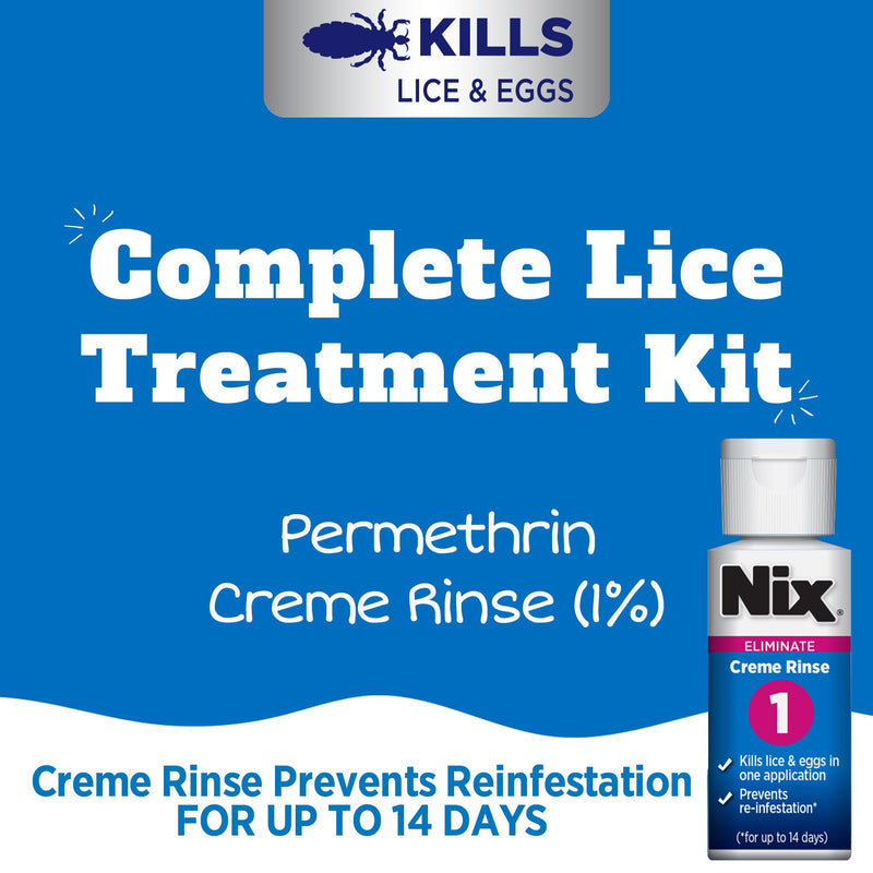 [Australia] - Nix Complete Lice Treatment Kit for Home and Hair, with Permethrin Cr√®me Rinse, Combing Gel, Lice Comb, and Home Spray for Bedding and Furniture 1 Count (Pack of 1) 