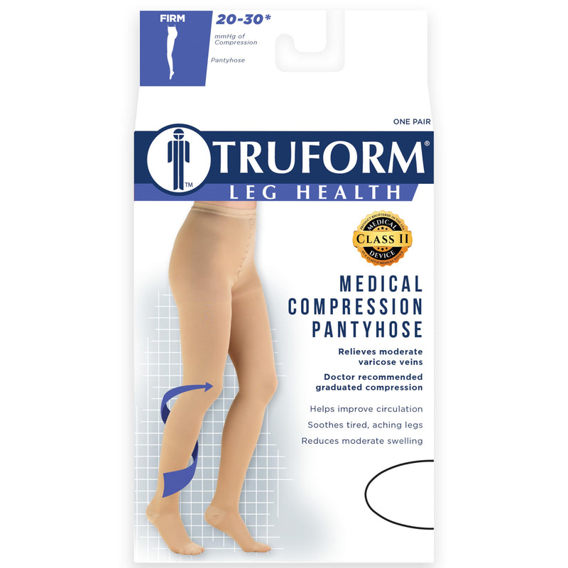 [Australia] - Truform 20-30 mmHg Compression Pantyhose, Women's Hosiery Support Tights, Beige, X-Tall 