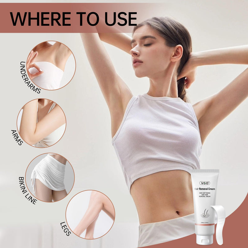 [Australia] - VGO Painless Bikini Gel for Women & Men, Unwanted Hair Removal for All Skin Types, 120ml / 4.06oz 4.06 Fl Oz (Pack of 1) 