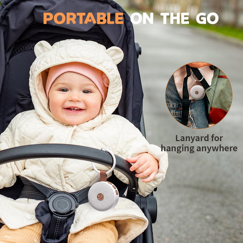 [Australia] - Mini Sound Machine Portable Baby White Noise Machine Brown Noise Machine with 30 Soothing Sounds for Kids Adults Auto-Off Timer 32 Volume Levels Battery Sleep Machine for Home Office Privacy & Travel 