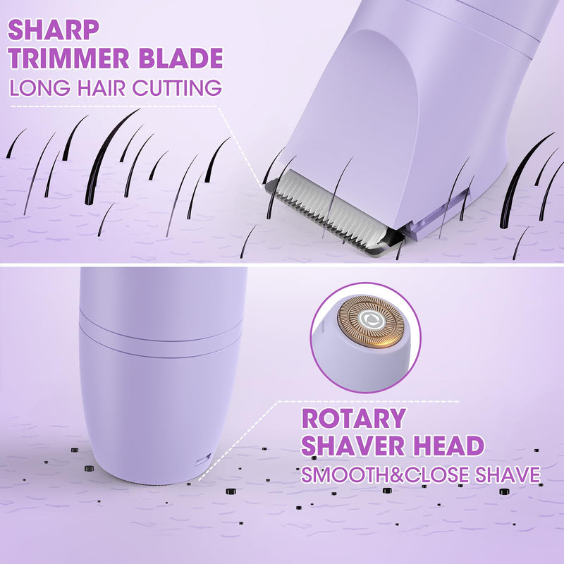 [Australia] - Bikini Trimmer Electric Razors for Women,3 in 1 Body Hair Removal Kit for Face,Pubic,Arm, Leg, Armpit, Bikini Trimmer,Painless IPX6 Waterproof Rechargeable Portable Lady Shavers Wet & Dry Gifts 