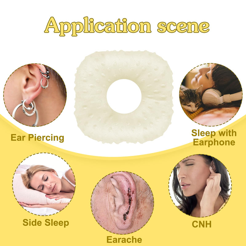 [Australia] - Ear Piercing Pillow, Side Sleeper Pillow with an Ear Hole, Ear Protector Pillow for Ear Pain CNH Piercing Pain Relief Sleeping Pressure Sores, Minky Dot Beige (Squre) 