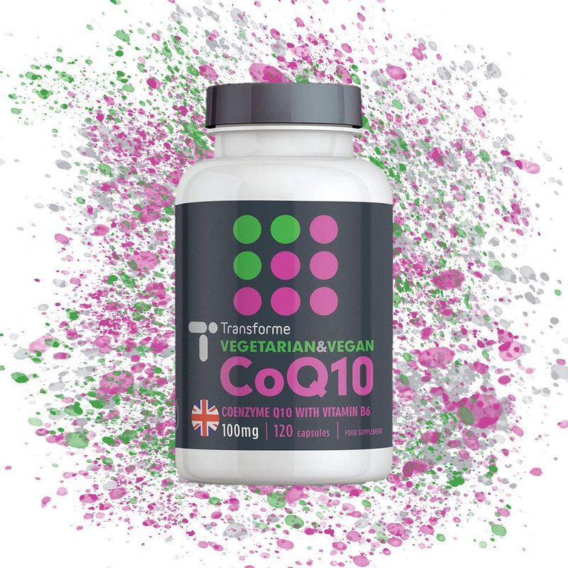 Transforme CoEnzyme Q10 100mg with Vitamin B6 | Vegetarian & Vegan | 120 CoQ10 Naturally Fermented Capsules | Natural Ingredients | Dairy & Gluten Free | Made in the UK