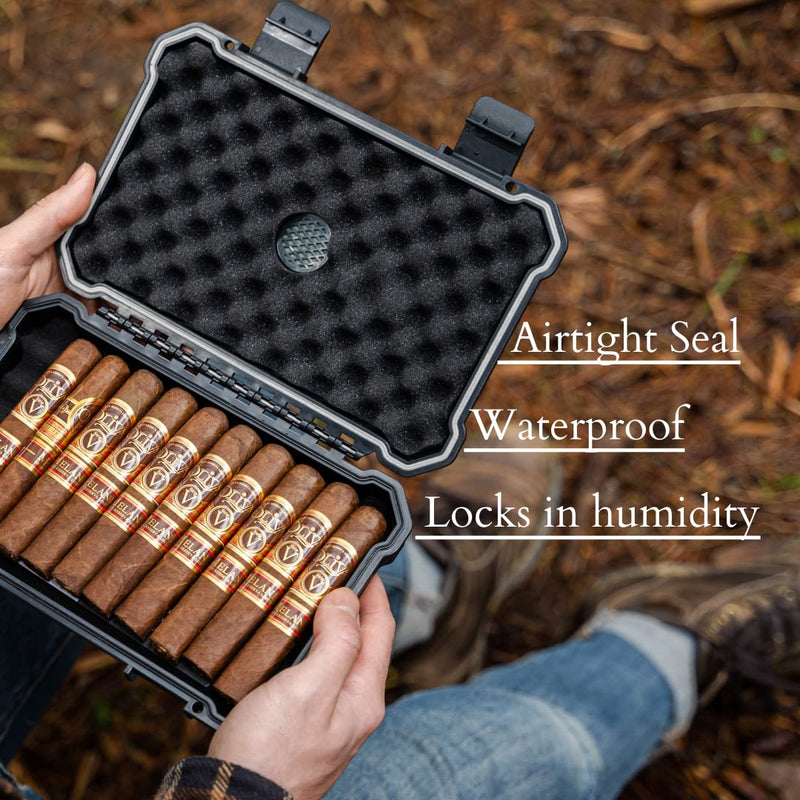 [Australia] - Travel Humidor Cigar Case Travel - Fits up to 11 Cigars- Waterproof Crushproof Cigar Cases for men | cigar travel humidor case for cigar humidors travel 