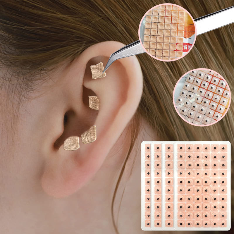 [Australia] - Ear Seeds Acupuncture Kit 600 PcsEar Press Seeds with Acupuncture Needle Ear Points Chart Guide Tweezer for Beginners Relief Facial Tools 
