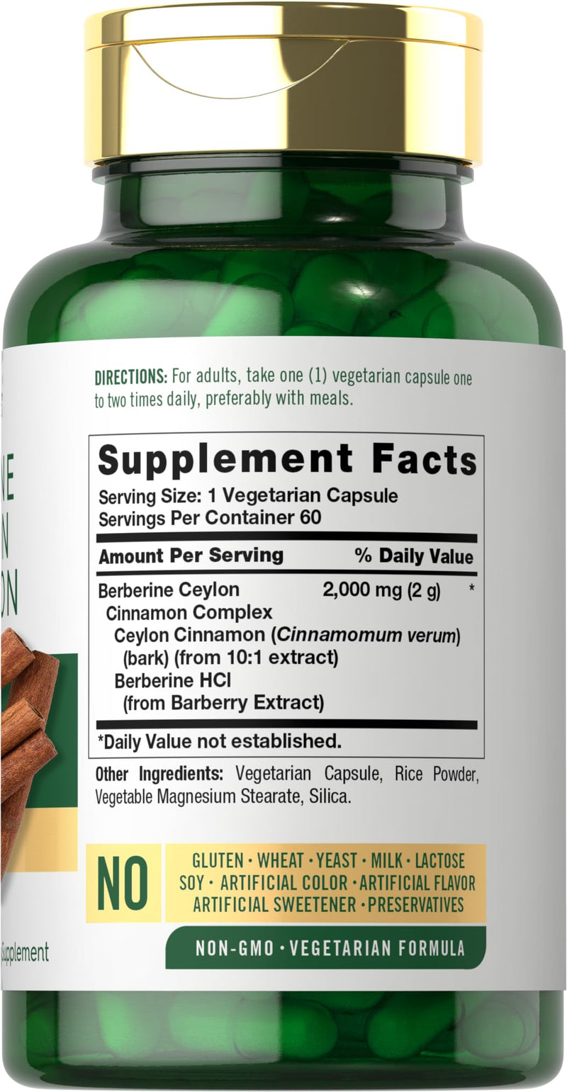 [Australia] - Carlyle Berberine with Ceylon Cinnamon | 2000mg Complex | 60 Capsules | Vegetarian, Non-GMO, Gluten Free 