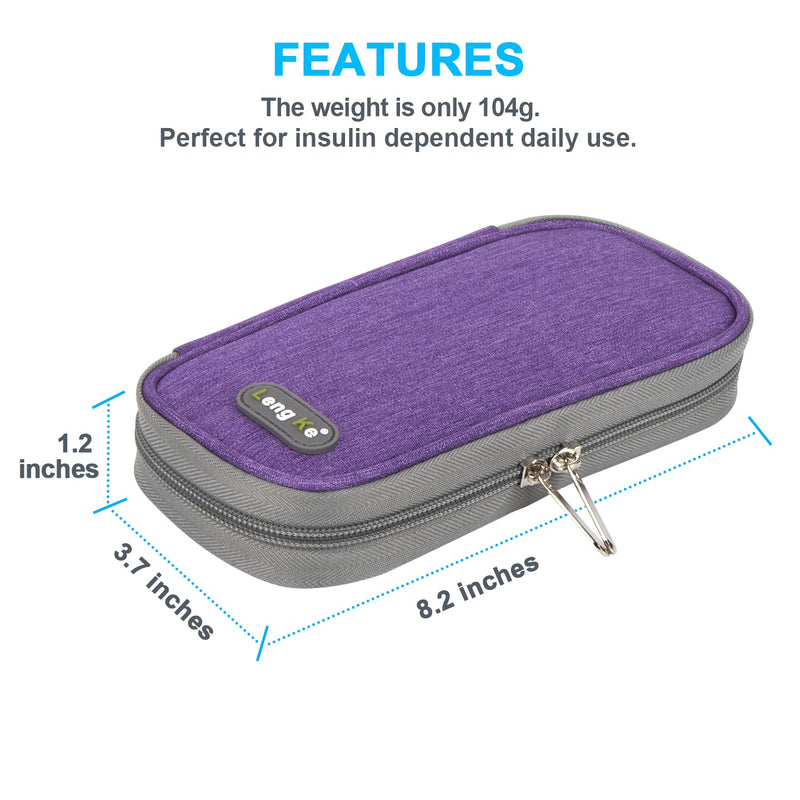 [Australia] - YOUSHARES Insulin Cooler Bag - Medication Cooler Box Diabetic Bag for Diabetic Supplies Keep Supplies Safe and Cold, Diabetes Pen Case Small for Travel Airplane (Purple) 03-Purple 