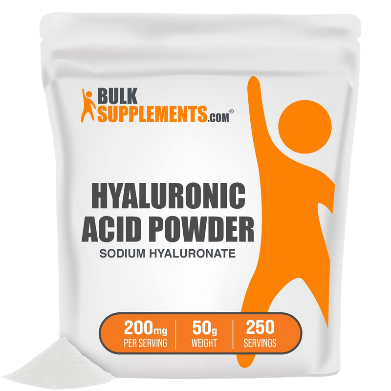 BulkSupplements.com Hyaluronic Acid Powder - Hyaluronic Acid Supplements, Hyaluronic Acid 215mg - Hyaluronic Acid Food Grade, Gluten Free - 215mg per Serving, 50g (1.8 oz) (Pack of 1) 233 Servings (Pack of 1)