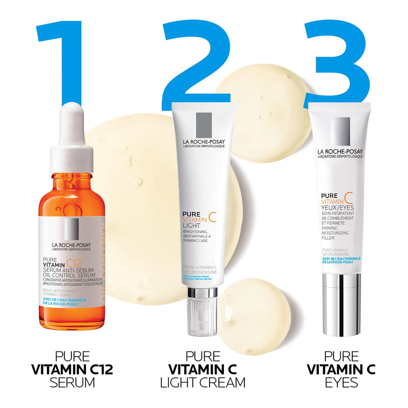 La Roche-Posay Redermic C Vitamin C Face Moisturizer, 1.35oz | Anti-wrinkle face cream with pure vitamin C, hyaluronic acid & glycerin for normal to combination & sensitive skin.
