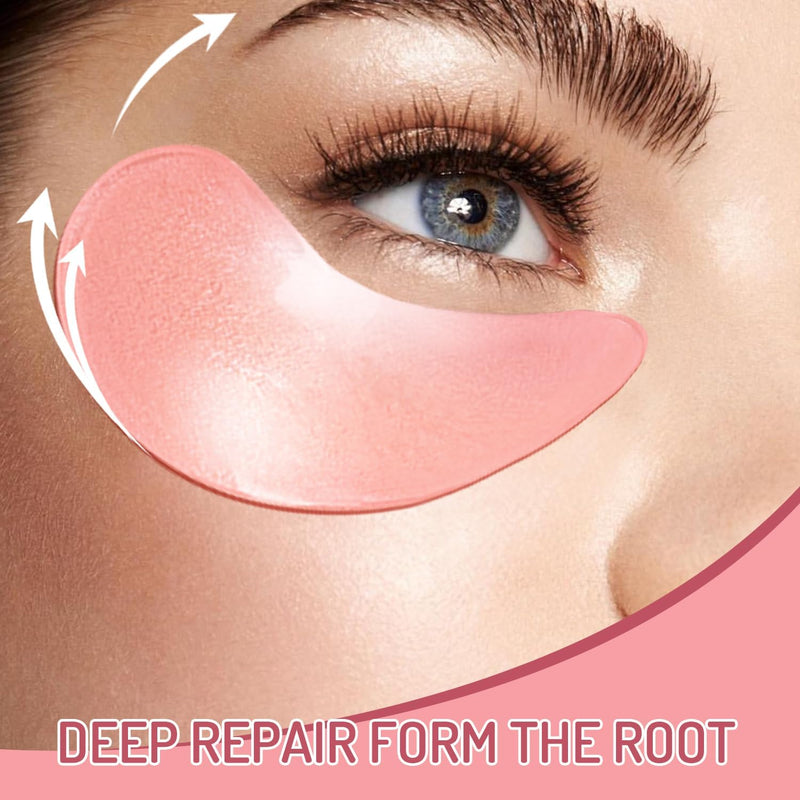 AOAO Revitalizing Niacinamide & Vitamin C Eye Masks, Brightening & Anti-Dark Circles, with Alpha-Arbutin & Hyaluronic Acid, Dark Circle Corrector, Pink Hydrating Under Eye Patches, 60 Pcs