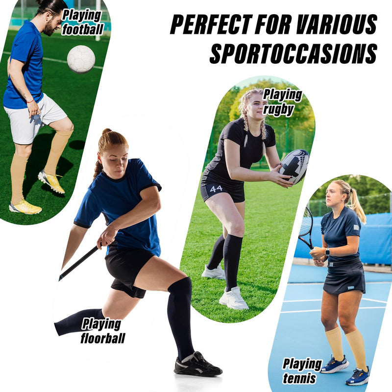 [Australia] - Lhedon 2 pairs of pressure socks, knee supports, perfect for circulation, jogging, cycling, traveling BLACK-XL 10-16 