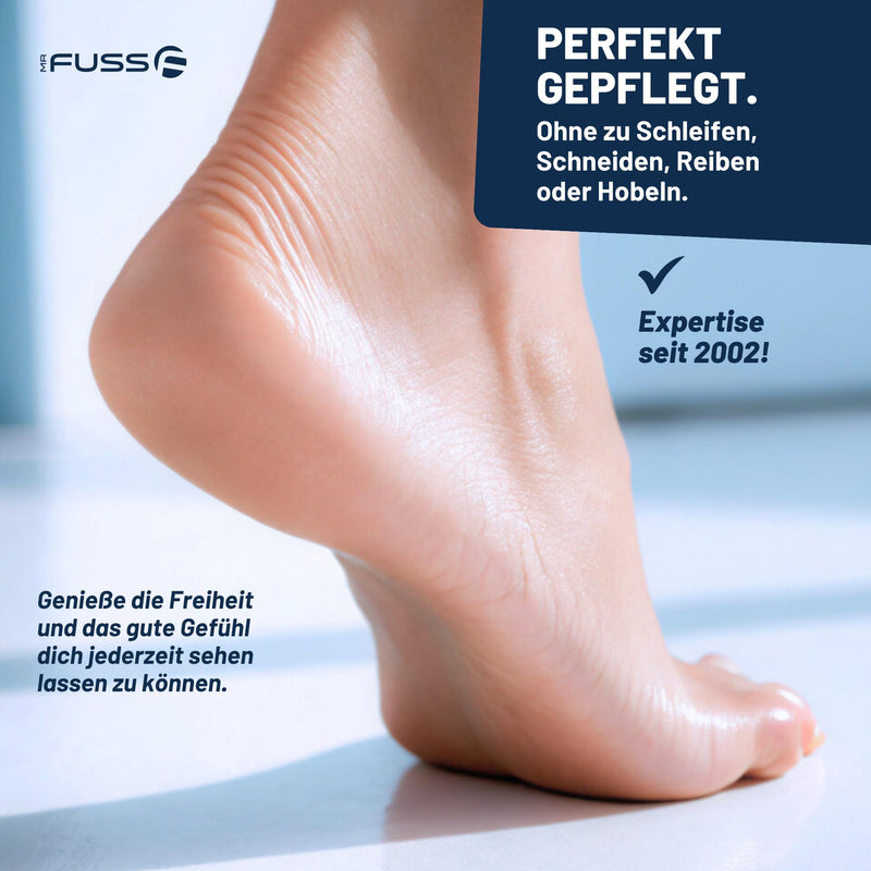 [Australia] - Mr. Fuss® No. 1 - Plus Pack Complete - Small, cuticle callus remover economy package 4 pieces. Active solution, quick & strong emollient - 200 ml, cotton wool, cutlery set 