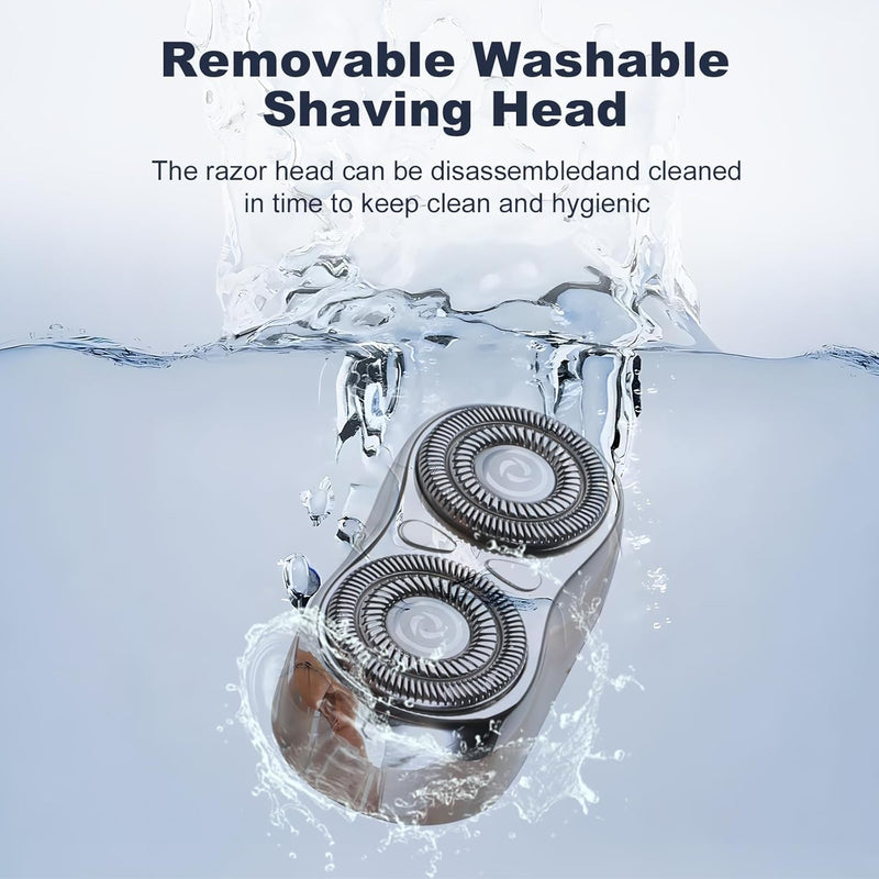 [Australia] - Mini Electric Shaver - USB C Fast Charge Portable Small Shavers for Men | Women - Dual Head Pocket Shaver Washable Travel Electric Razor & Powerful Wet and Dry Mini Razor - Easy One Button Use Blue 