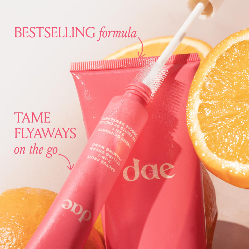 DAE Cactus Fruit 3-in1 Styling Cream & Taming Wand - Tames Flyaways | Style edges, defines curls, adds shine, hydrates & moisturizes, built-in taming wand, convenient on-the-go purse size 0.6 Ounce (Pack of 1)