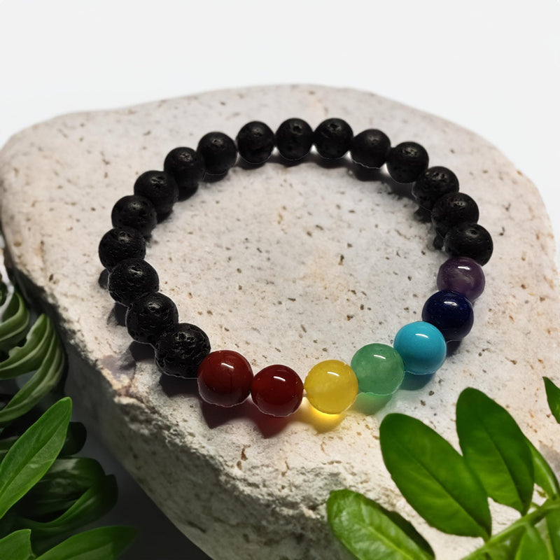 [Australia] - Zenith Gaia Premium Chakra Stones Set with Bracelet - Handmade 7 gemstones with engraving - 100% natural stones in an elegant wooden box - Chakra healing stones set for spiritual balance and energy work 