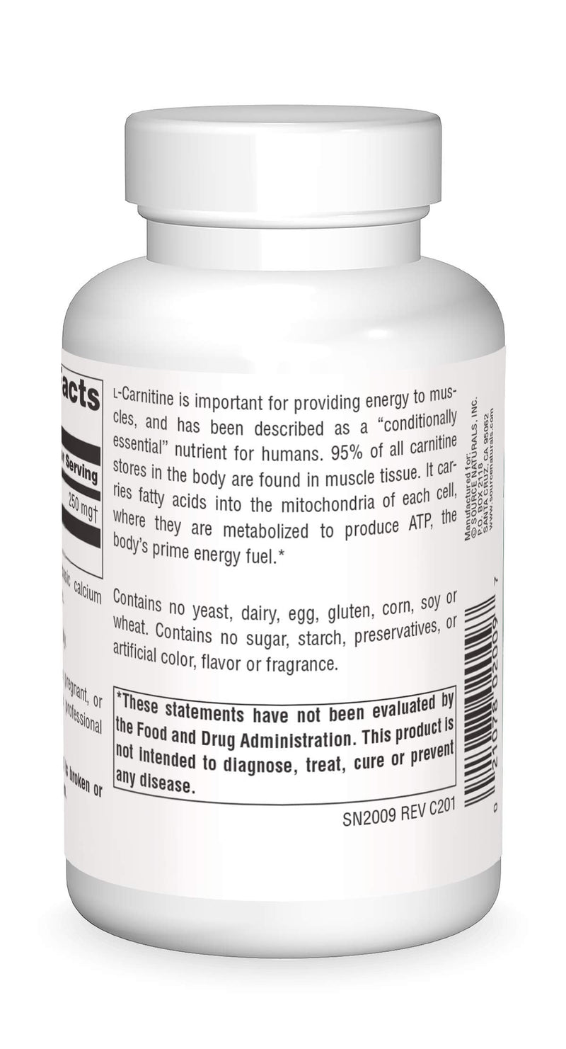 [Australia] - Source Naturals L-Carnitine, Metabolic Energy*, 250mg - 120 Capsules 1 120 Count (Pack of 1) 