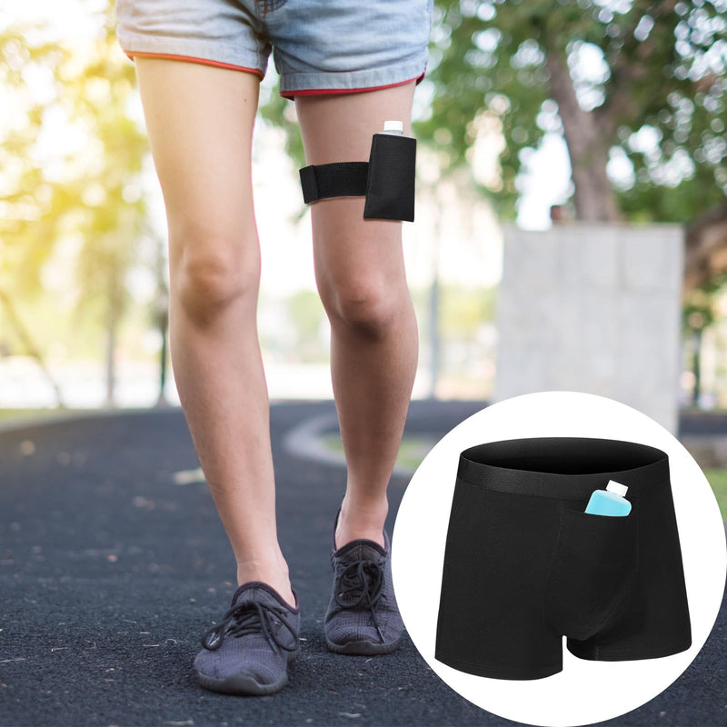 Cuffbow 19 Pcs Urine Test Complete Kit, Include 1 Urine Bottle 15 Temperature Test Strips 1 Storage Pouches 1 Hidden Leg Strap and 1 Lining Pocket Boxer Brief for Travel Lab Testing (Small) Small