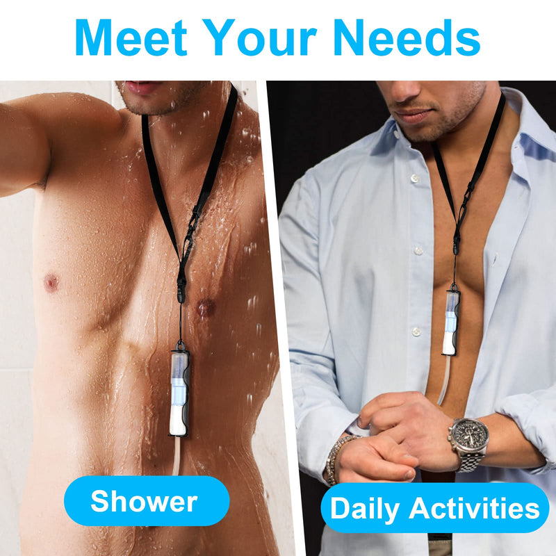 [Australia] - Peritoneal Dialysis Transfer Set Catheter Holder Accessories for Baxter 5C4482 5C4483, PD Secure Shower Support for Men Women with 2 PCS Ajustable Neck Lanyards - Black 