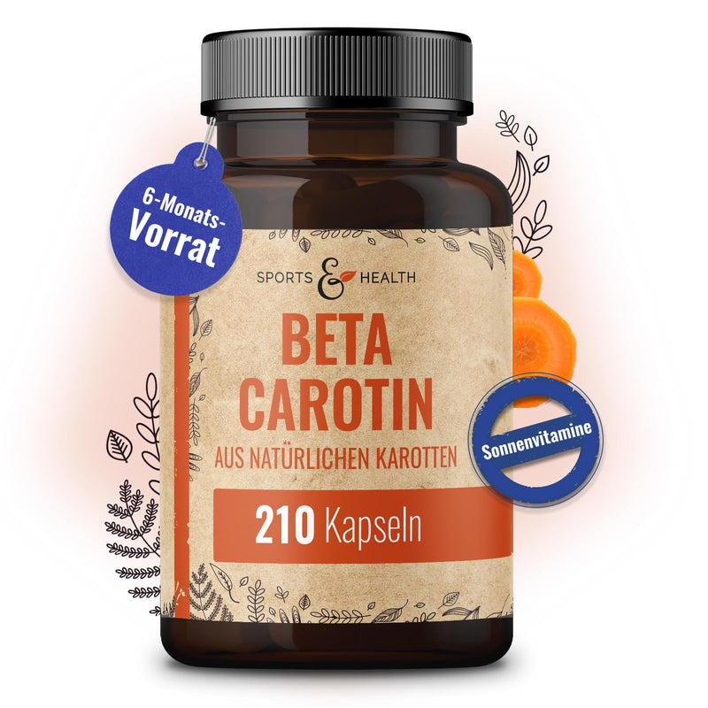 [Australia] - Beta carotene capsules made from natural carrots - 210 beta carotene tanning capsules - 7mg beta carotene per capsule - supply pack of carotene capsules - carotene capsules high dose tan from the inside 