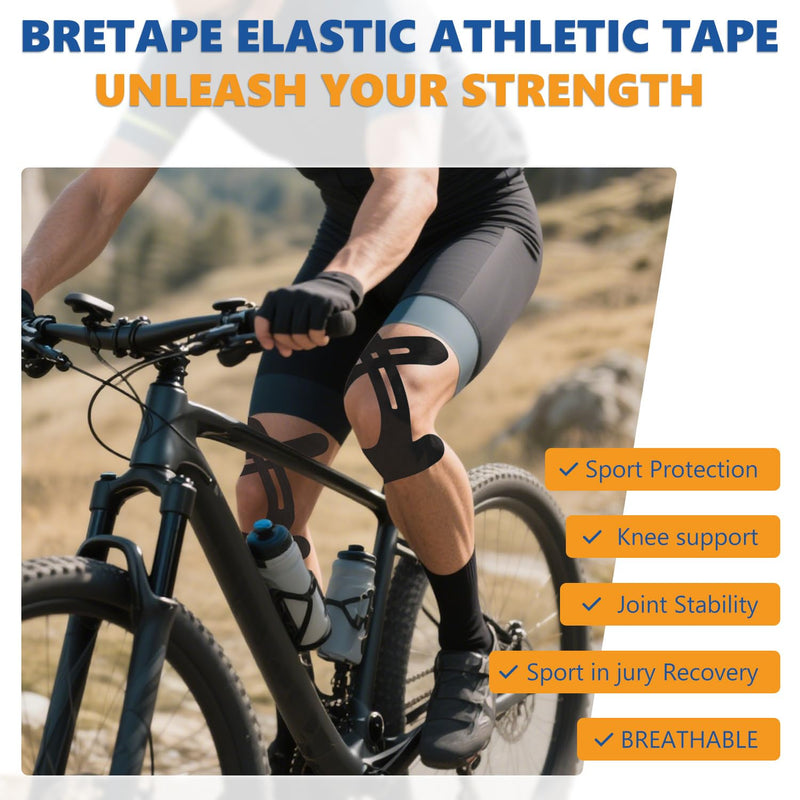 [Australia] - Precut Kinesiology Tape for Knees ‚Äì 14 PCS Knee Tape for Pain Relief & Support, Elastic Waterproof Sports Tape, Breathable & Latex-Free, Pre Cut Athletic Tape for Workout & Injury Recovery, Black 14pcs 
