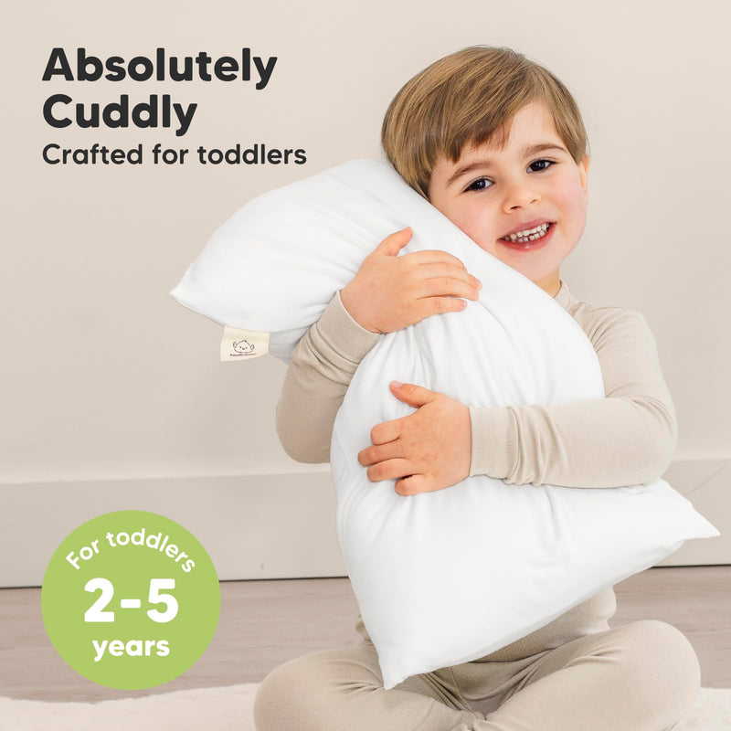 [Australia] - Toddler Pillow with Pillowcase - 13x18 My Little Cuddly Pillow, Viscose Derived From Bamboo Nursery Toddler Pillows for Sleeping,Kids Pillow,Small Travel Pillows,Mini Toddler Bed Pillow (Soft White) Soft White 