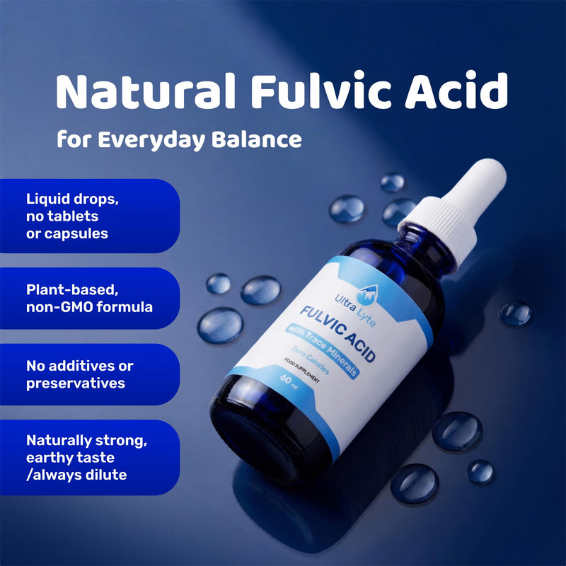 Ultra Lyte Fulvic Acid – 250MG Fulvic Acid Food Supplement – Concentrated Fulvic Minerals – Non-GMO and Gluten-Free – Liquid Fulvic Acid Supplement for Digestion Support, Immunity Boost – 59ml