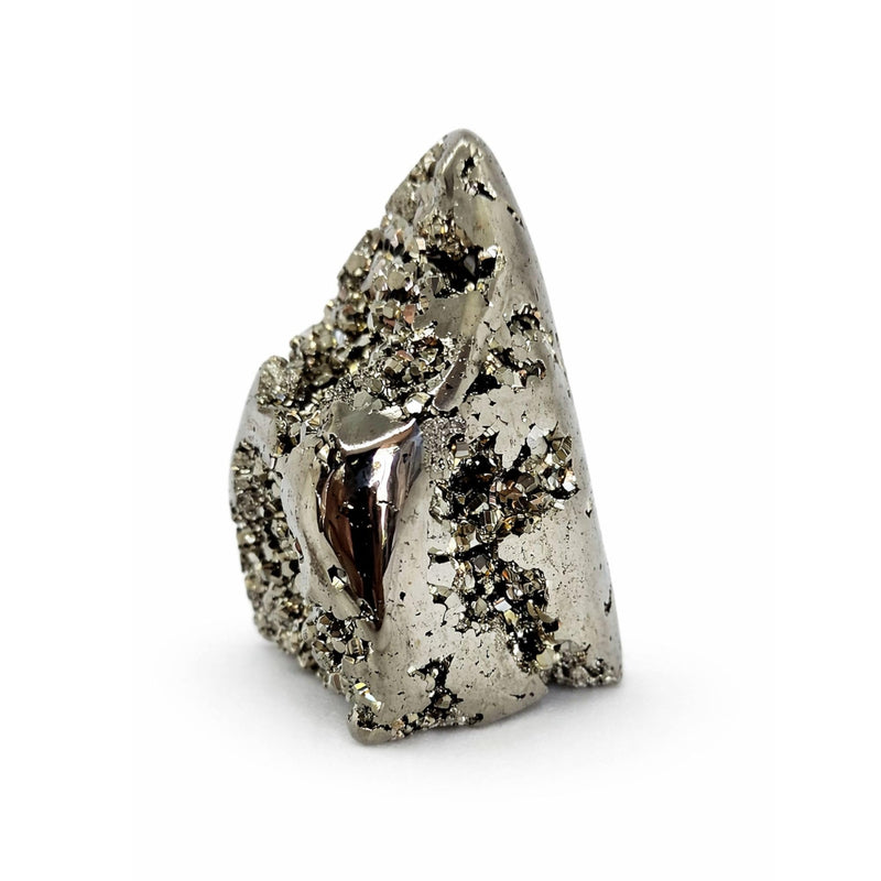 Pyrite Crystal Paperweight – Natural Free Form Stone with Flat Base for Office Desk – Heavy Raw Gold Rock for Wealth & Success – Authentic Peruvian Decor (7 to 8 oz) | Genuine natural iron pyrite rock to attract success. Authentic hand-carved flat bott...