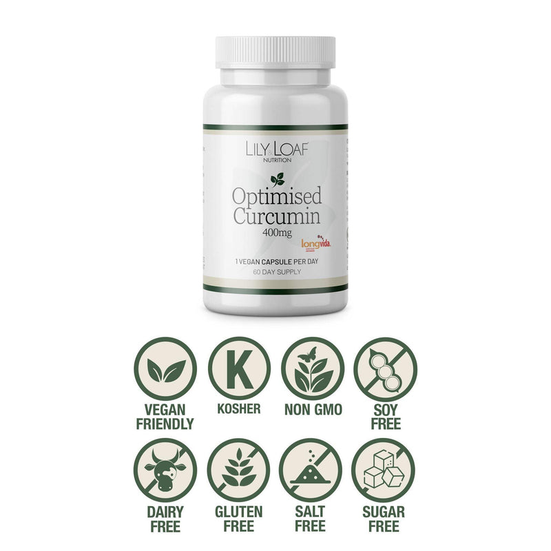 Lily & Loaf Optimised Curcumin 400mg – Organic Turmeric Supplement with Longvida® Technology – High Absorption Anti-Inflammatory & Antioxidant Support – Vegan, Gluten-Free, 30 Capsules