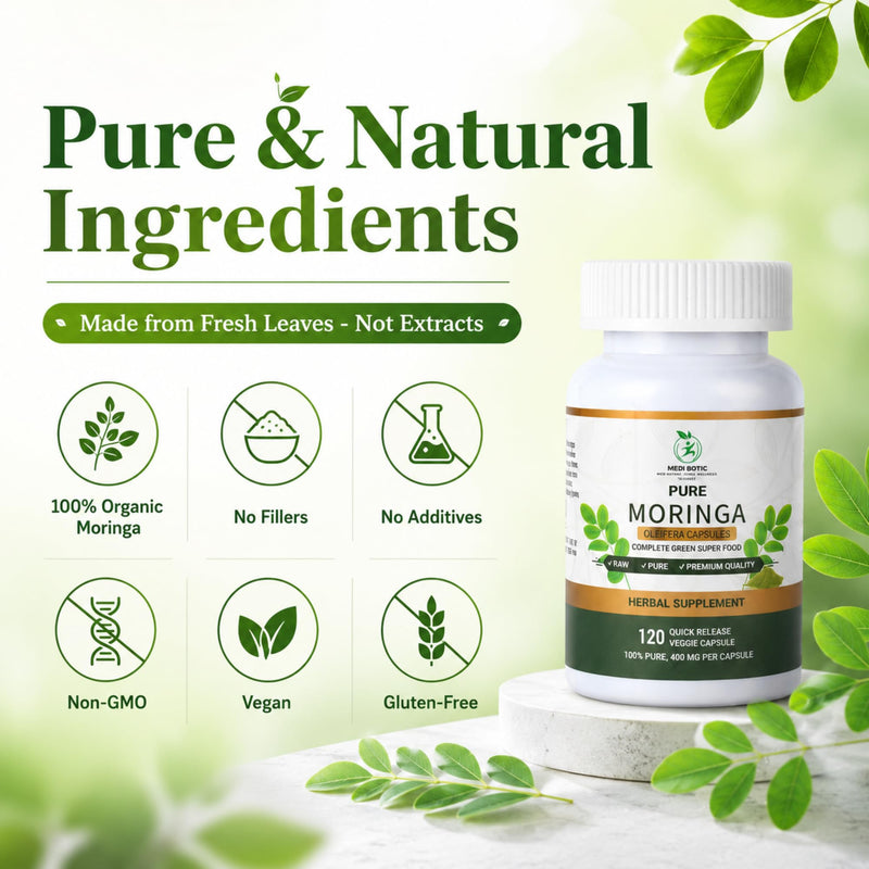 Organic Moringa Capsules 800mg, 3rd Party Tested & Non-GMO, 360 Count | Moringa Capsules Superfood for Energy, & Immune Support, Rich in Antioxidants, Essential Vitamins & Amino Acids, Gluten Free 360 Count Pack of 3