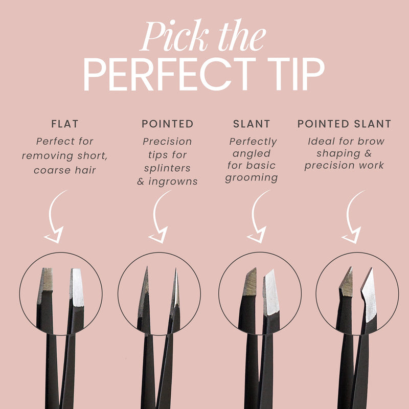 [Australia] - Tweezer Guru Eyebrow Tweezer Set (4-Piece) for Women & Men - Professional Slant and Pointed Tweezers Set with Case - Precision Tweezers Kit for Facial Hair, Splinter and Ingrown Hair Removal 4 Pack 