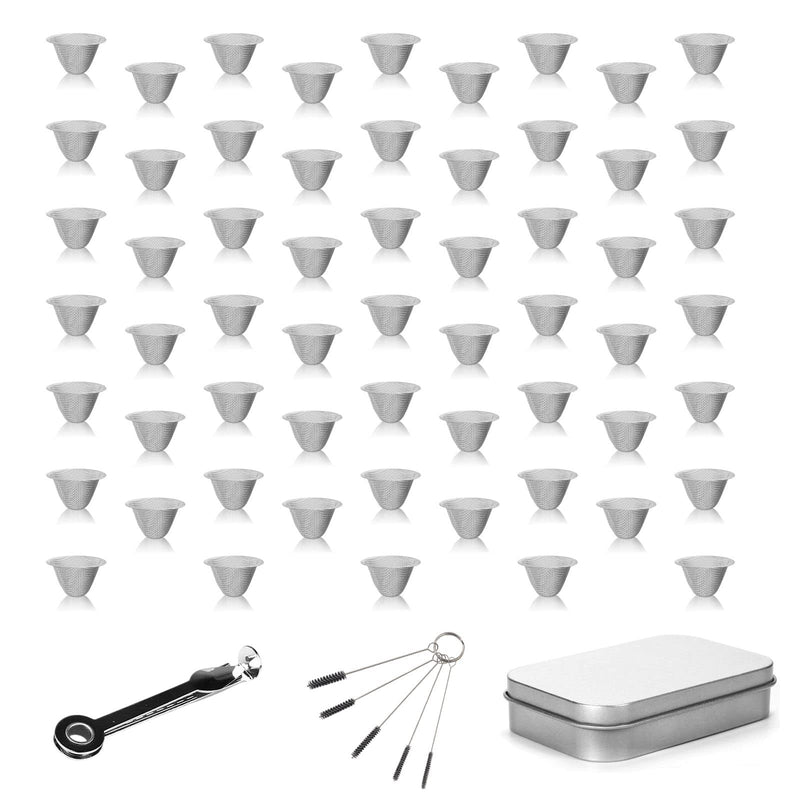 [Australia] - 60 Pieces 1/2 Inch Stainless Steel Mesh Clean Screens with Tapered Design, 0.5 Inch Size, Along with a 3-in-1 Cleaning Tool, Brush, and Stainless Steel Storage Box 