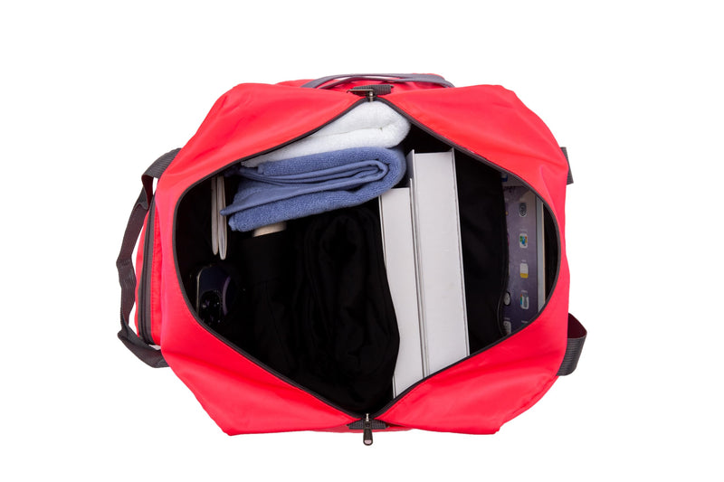 BETTERLINE Personal Item Travel Bag Airlines Underseat 16x10x8 Inches Red | 16x10x8 Inches Carry Cabin Duffel Holdall Tote Luggage Women Men Foldable Water Resistant Overnight Weekender Heavy Pink Red