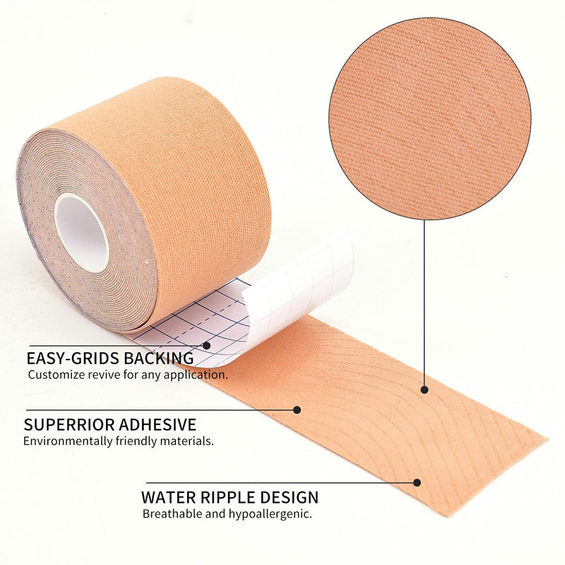 [Australia] - Kinesiology Tape 4 Rolls, Original Cotton Elastic Premium Athletic Tape,16.4 ft Uncut Tape,Hypoallergenic and Waterproof for Muscle Pain Relief and Joint Support Mix Pack of 4 