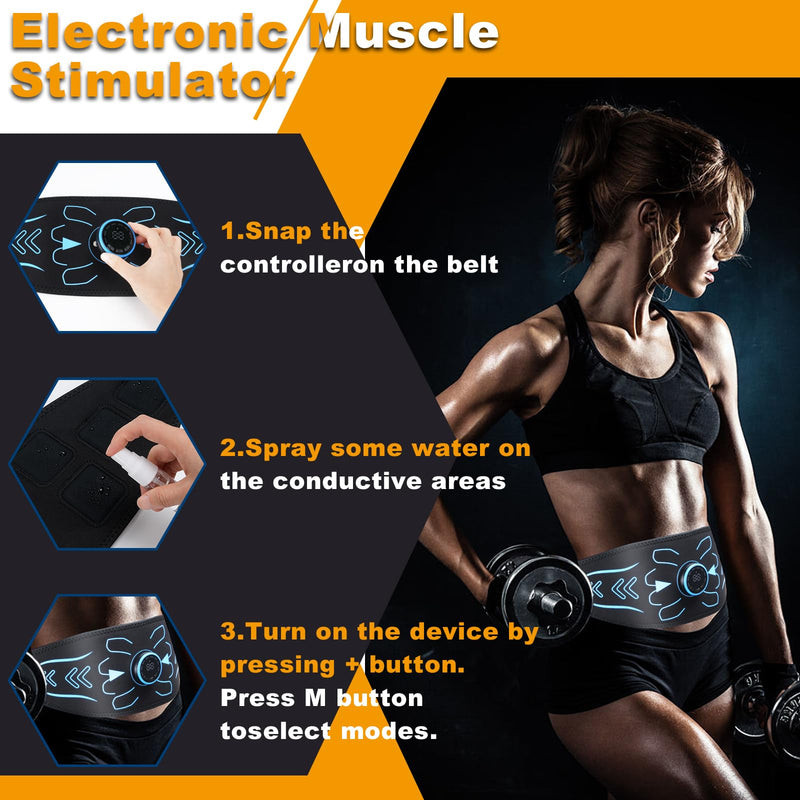 [Australia] - Electronic Muscle Stimulator - Fitness Training Equipment for Men & Women, 8 Modes Electronic Abdominal Stimulator for Full Body Workout, Fitness Equipment for Strength Training, Toning, Recovery 