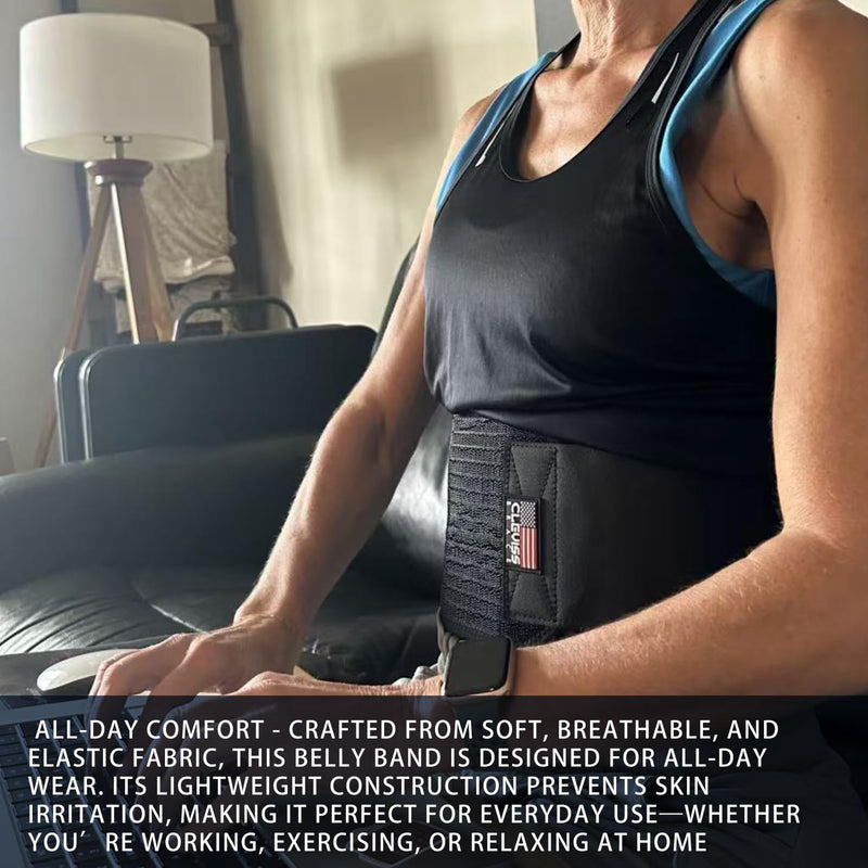 Umbilical Hernia Belt - Ergonomic Abdominal Binder Adjustable Truss Support with 2 Compression Pads for Naval, Ventral, Incisional, Epigastric, Belly Button Hernias, Pre Post Surgery(Black S-M) Black