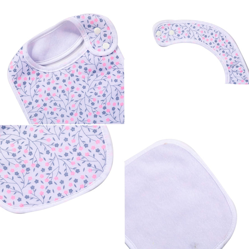 [Australia] - 7 Pack Baby Cotton Absorbent Bibs for Drooling Teething Pink 