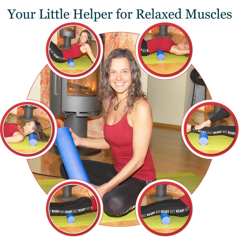 [Australia] - Foam Roller Back Leg Muscle Pain - Small Size Hard Density EVA Muscle Recovery Roll Ø3.75"x18" for Physical Therapy, Helps as Spine Cracker Stretcher 