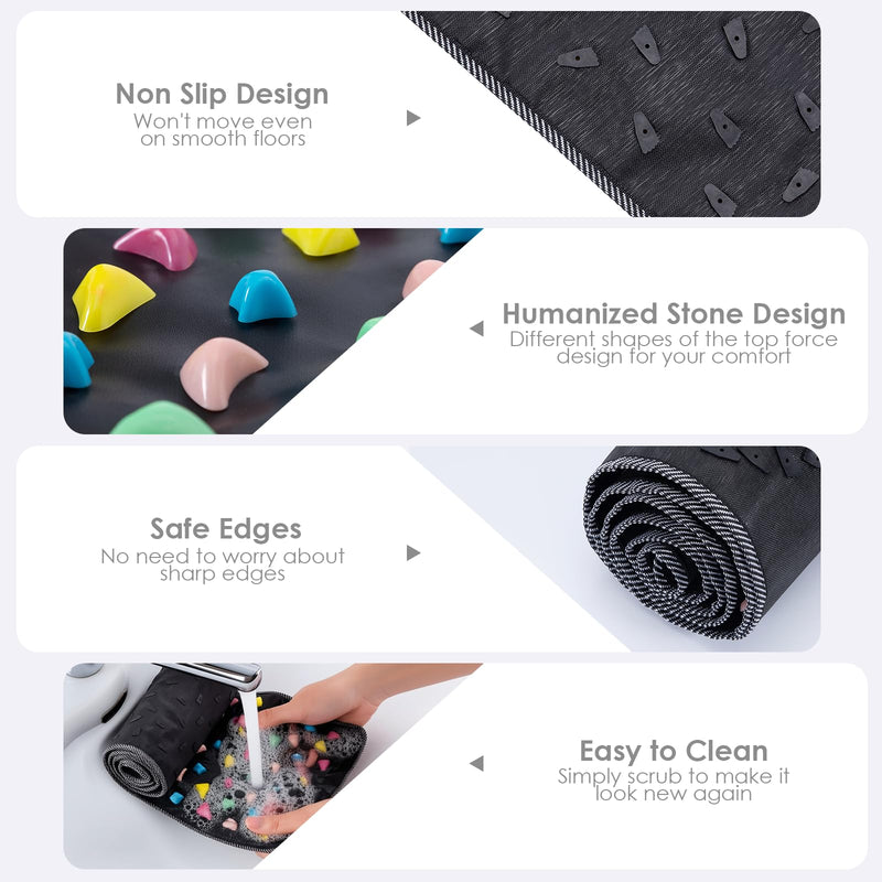 [Australia] - Foot Massage Mat, Reflexology Walk Stone Road Acupressure Mat with Chart, Feet Pressure Point Mat for Elderly Students and Office Workers (68.9 x 13.78 Inches) 