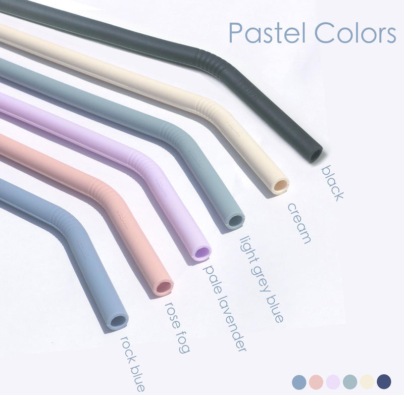 [Australia] - Pastel Color 14” Extra Long Silicone Replacement Straw for 40 oz Stanley Cup, Reusable Flexible Tall Giant Big Drinking Straw for Quencher Tumbler,1Gallon/64 oz Water Bottle,Hydro Jug-6 pack 14 INCH BEND PASTEL STRAWS 