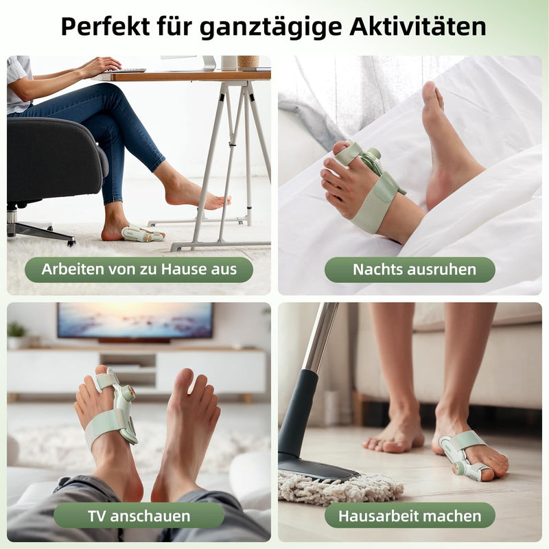 [Australia] - TENICORE Hallux Valgus Correction Adjustable Button, Hallux Valgus Splint with 3 Chioces of Angle Mounting Plates, Hallux Valgus Toe Separator for Medium/Heavy Bunion Green 