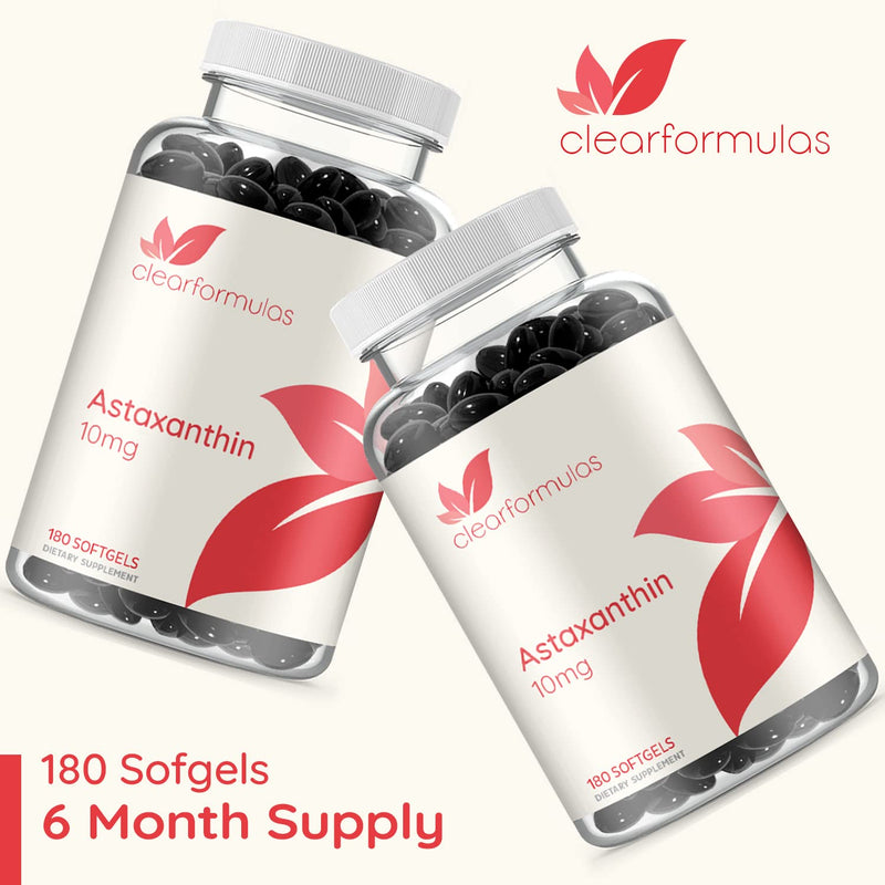 [Australia] - ClearFormulas Astaxanthin 10mg 180 Softgels Max Strength Astaxanthin Supplement 