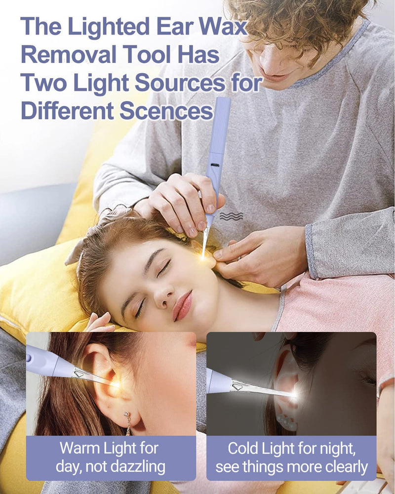 [Australia] - Ear Wax Removal Tool with Light Kids Ear Wax Remover Ear Cleaning Tool Ear Cleaner with Built-in Storage Space UANRNA Upgraded Ear Wax Removal with Light for Kids & Adults (Purple) Purple 