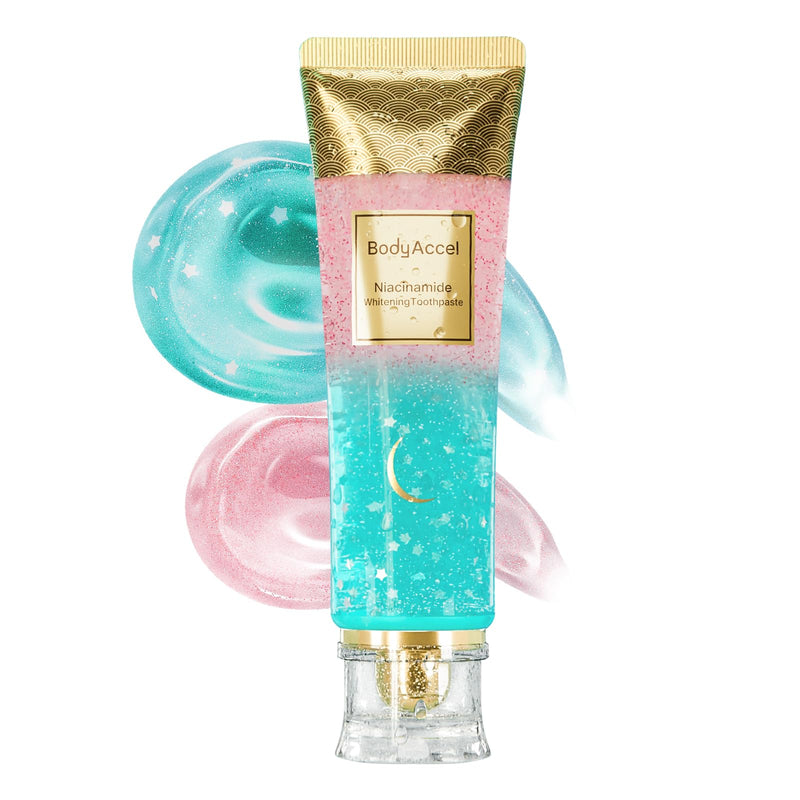 BodyAccel Niacinamide Toothpaste – Whitening & Fluoride-Free, Fresh Breath & Healthy Gums, Removes Surface Stains, Natural Peach Flavor (1 Pack)