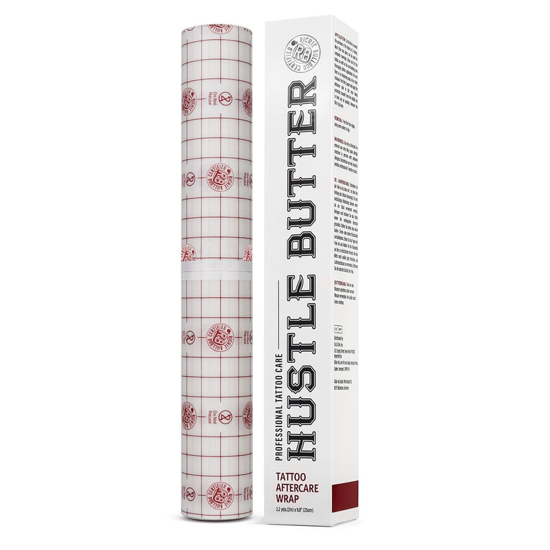 [Australia] - Hustle Butter Second Skin Tattoo Wrap - 9.8 Inches x 2.2 Yards - Transparent Adhesive Roll - Easy Removal, Mess-Free Body Art Wrap - Breathable & Latex-Free - for Medium Tattoo Aftercare Medium Roll (9.8 in x 2.2 yd) 