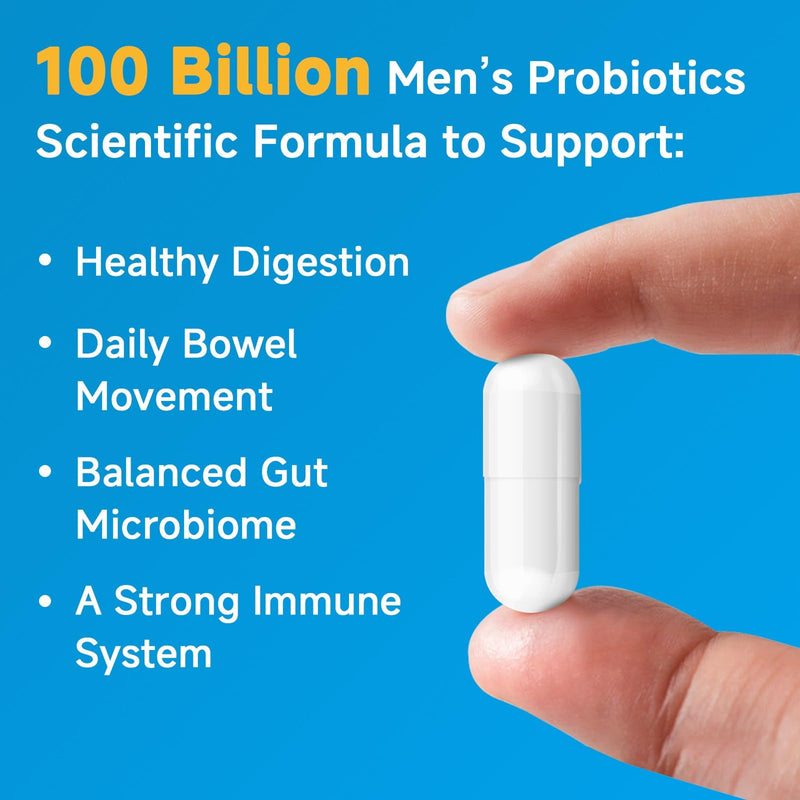 NATURE TARGET Probiotics for Men, 100 Billion CFUs, 180 Veg Capsules | 20 Strains, with Enzymes, Prebiotics, Saw Palmetto, for Digestive, Gut, Bloating & Mens Health, No Refrigeration Required 180 Count (Pack of 1)