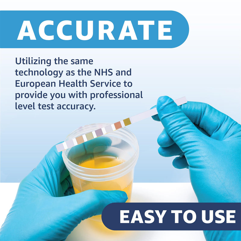 [Australia] - Vaunn Medical 8-in-1 Urine Test Strips and Urinalysis for UTI, Nitrites, Leuckcytes, Ketosis, pH, Protein, 120 CT 