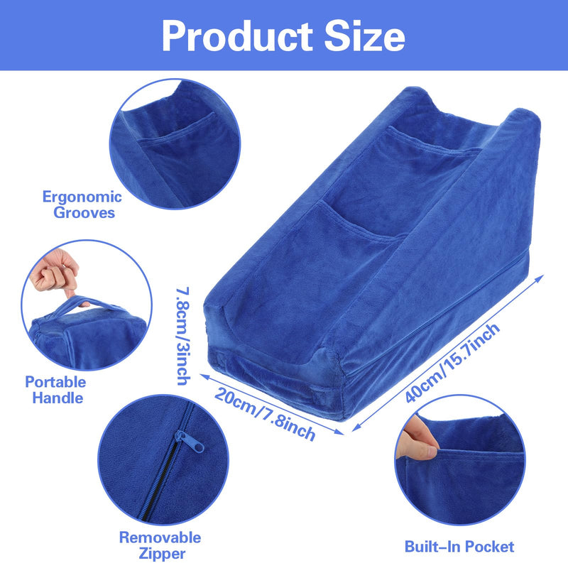 [Australia] - Gray Arm Elevation Pillow with 2 Pockets, Soft Ergonomic Support Pillow for Elbow Arm Rest Wedge Pillow Broken Arm Gifts with High Density Foam for Recovery Sleeping Care 