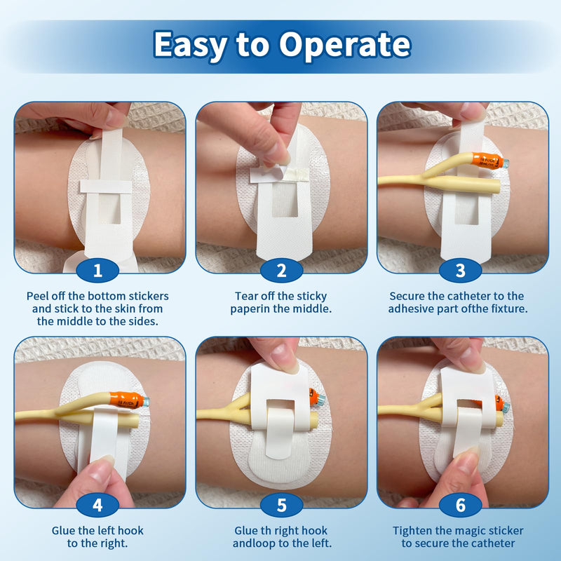 [Australia] - 10 pcs Foley Catheter Stabilization Devices,Self-High Adhesive Catheter Supplies for Single/DoubleTube Holder Catheter Tape Fixation Device Strap Fixing Accessories,Catheter Holder 10Pcs 